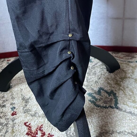 Limited Black Nylon Short Sleeve Jumpsuit w/Bronze Studs (Size: 10) - Picture 5 of 12